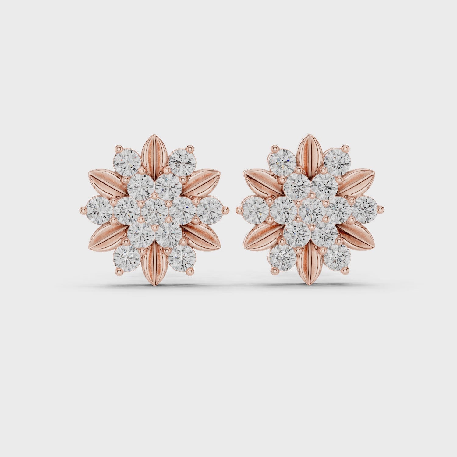 Floral Moissanite Stud Earrings, 925 Sterling Silver Flower Sparkle, Elegant Small Cluster