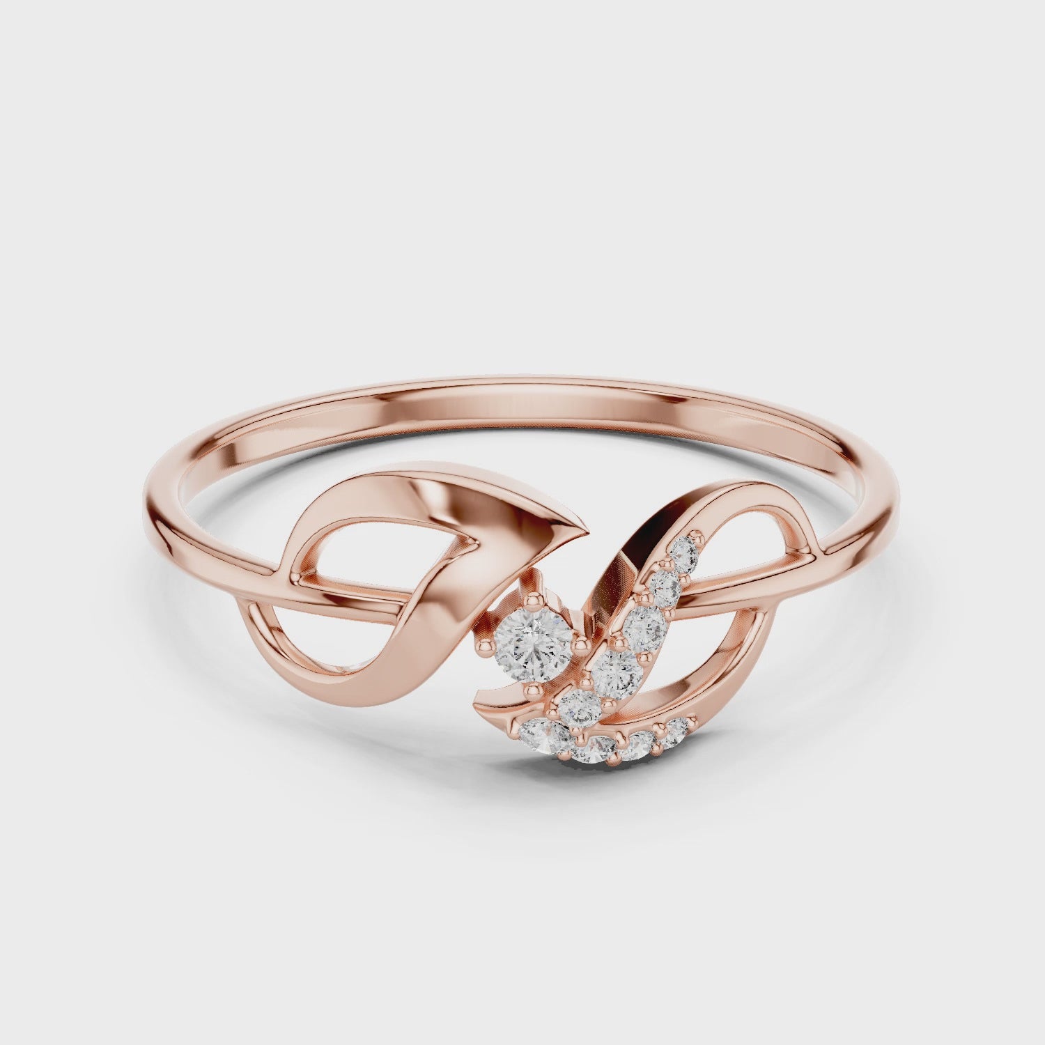 Sterling Silver Moissanite Swirl Ring – Minimalist Modern Statement Jewelry