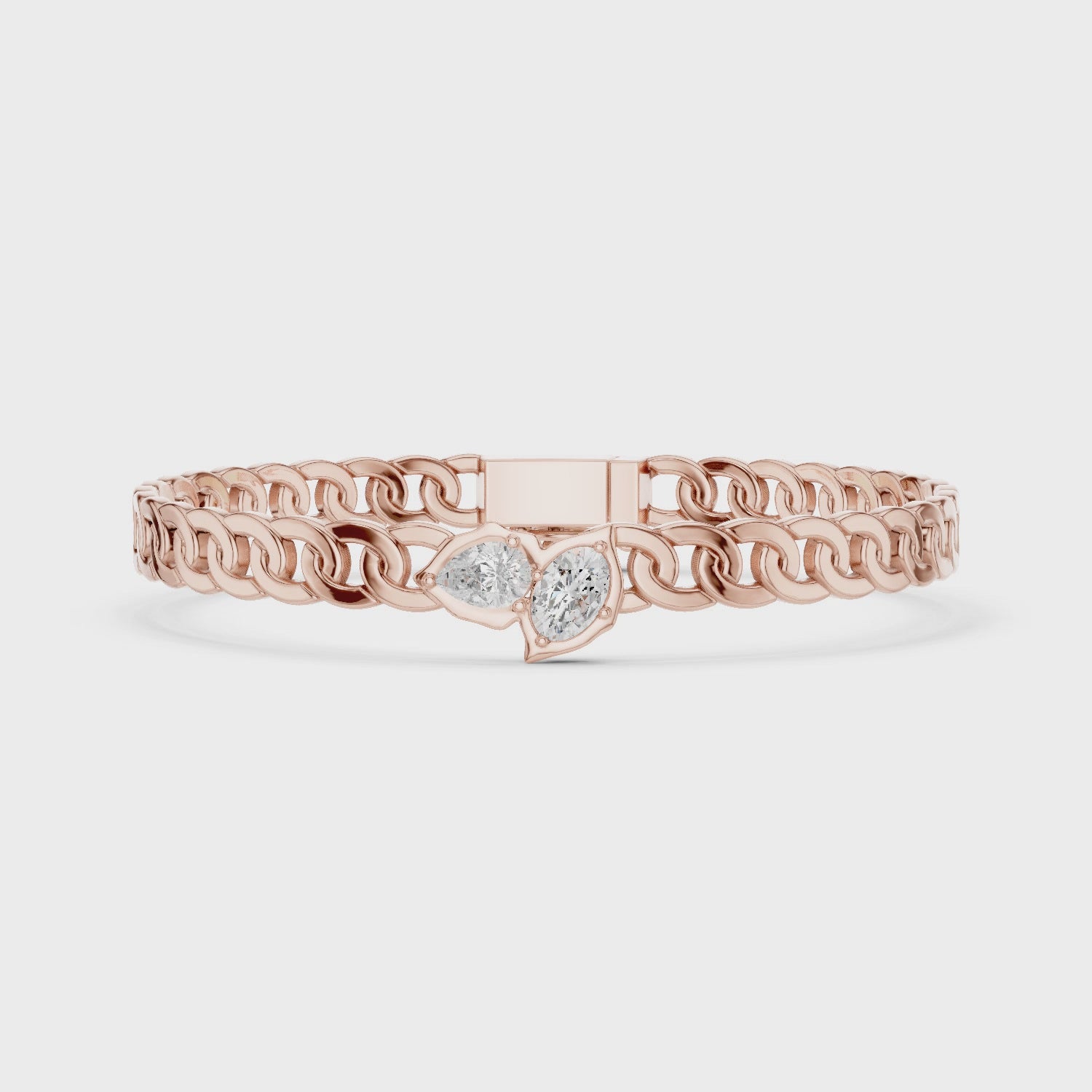 Men's Pear Cut Moissanite Bracelet, 925 Sterling Silver Link Chain, Anniversary Gift