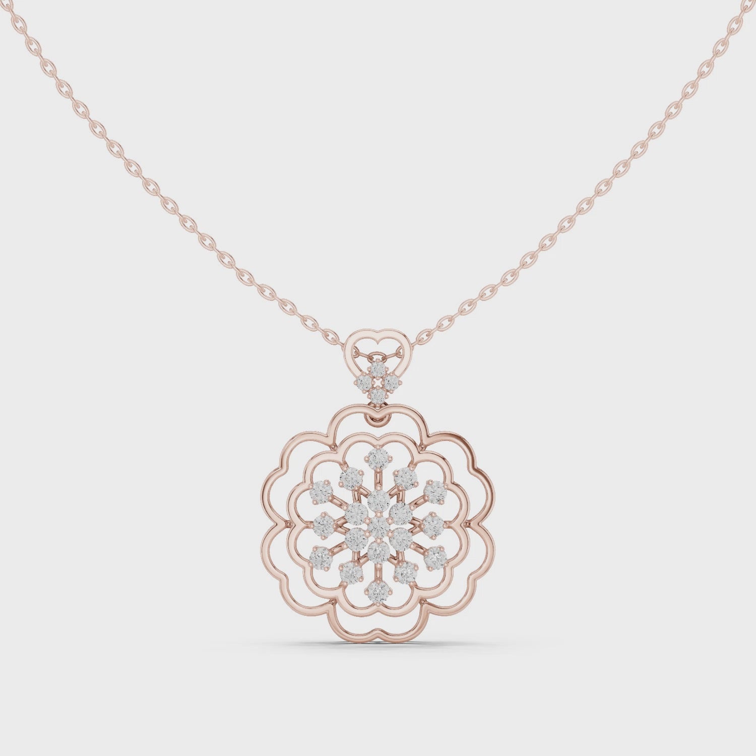 Sterling Silver Moissanite Flower Pendant | Anniversary Gift