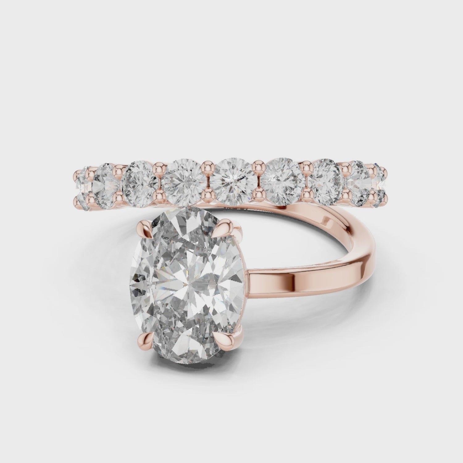 Eternity Moissanite Ring, Oval Cut Sterling Silver Band, Anniversary Promise Ring