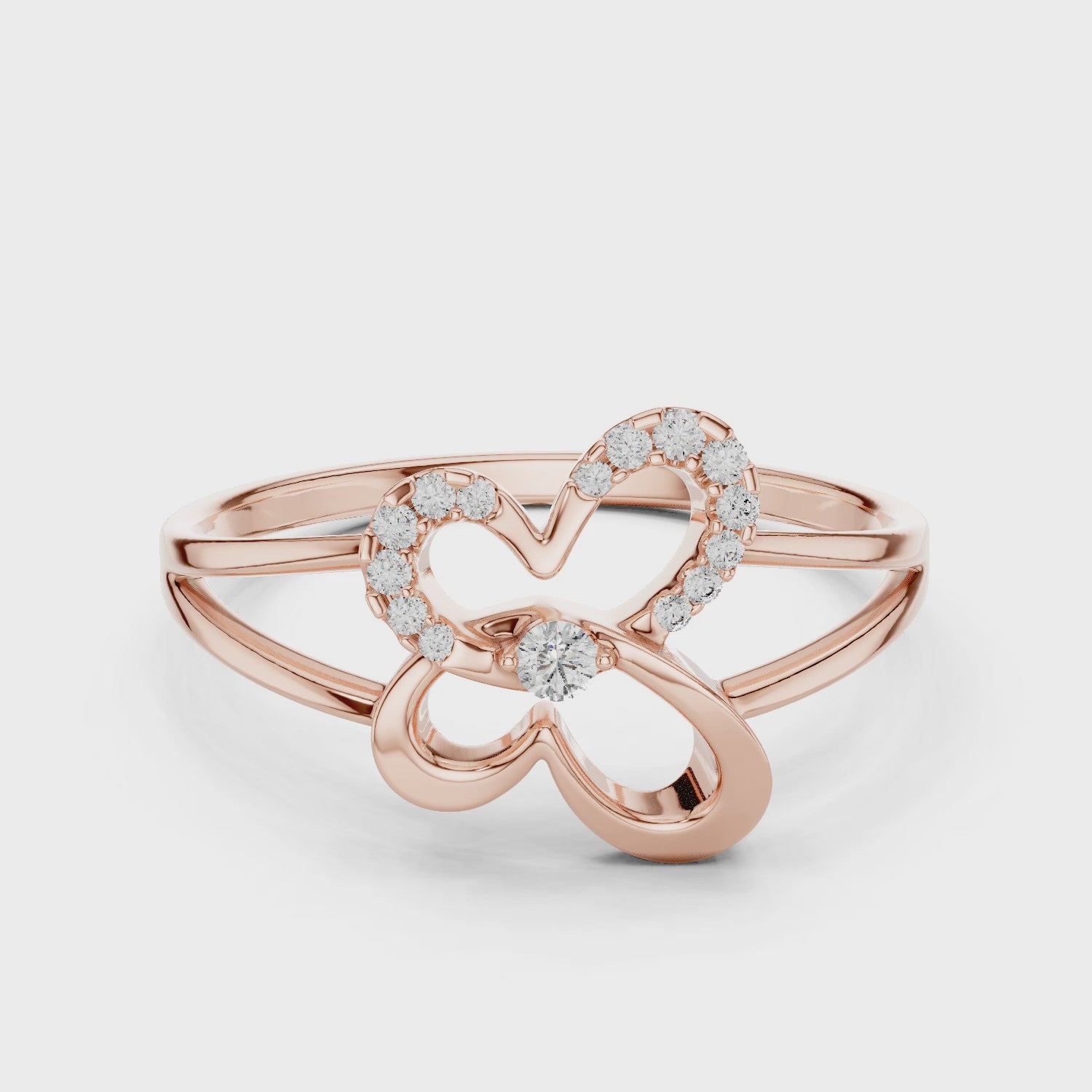 14k Solid Gold Butterfly Ring, Moissanite Nature Inspired Jewelry, Delicate Elegant Promise Minimalist Gift For Her Statement Dainty Ring