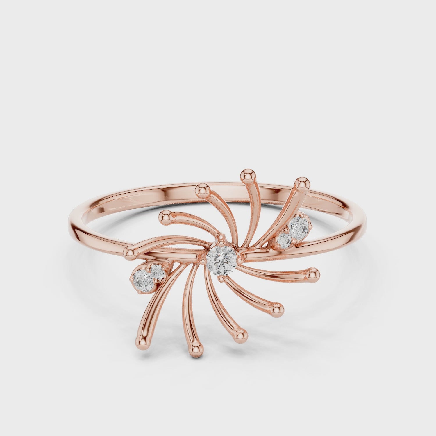 Starburst Moissanite Ring: Sterling Silver Swirl Statement Jewelry