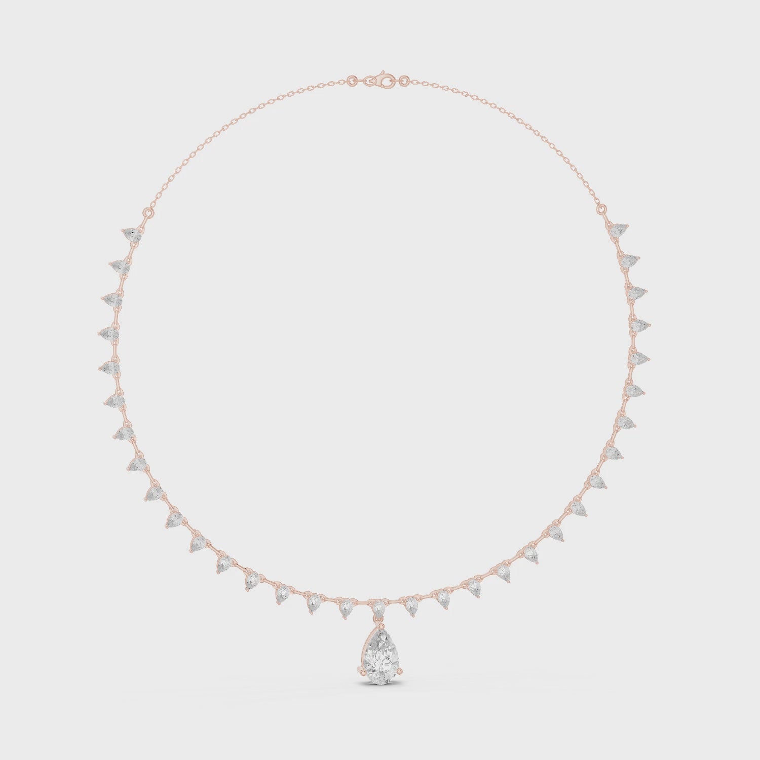 Dainty Pear Cut Moissanite Drop Necklace, Sterling Silver Bridal Choker, Wedding Jewelry