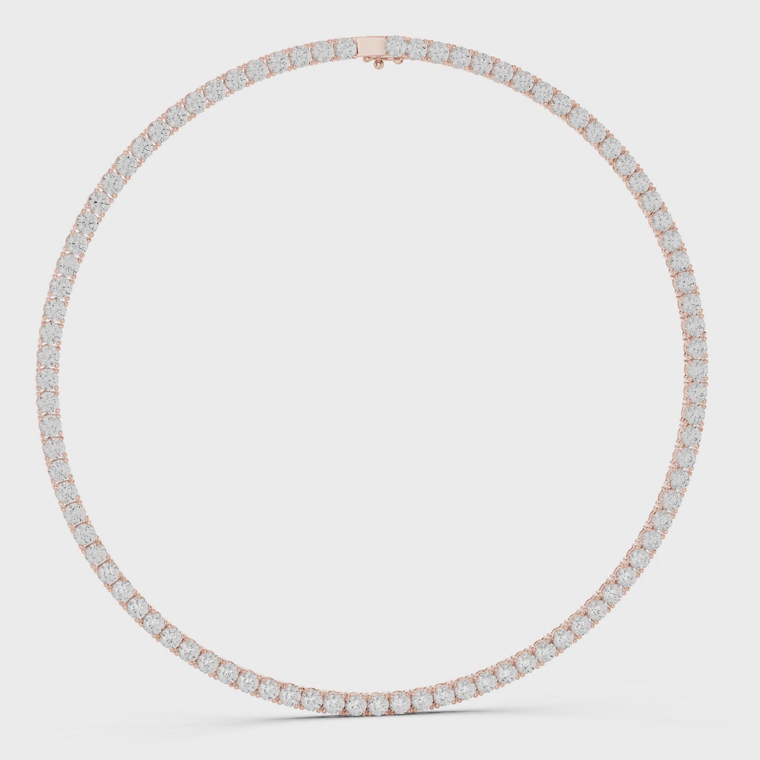 Sterling Silver Tennis Necklace, Moissanite Round Cut 4mm, Bridal Layering Choker