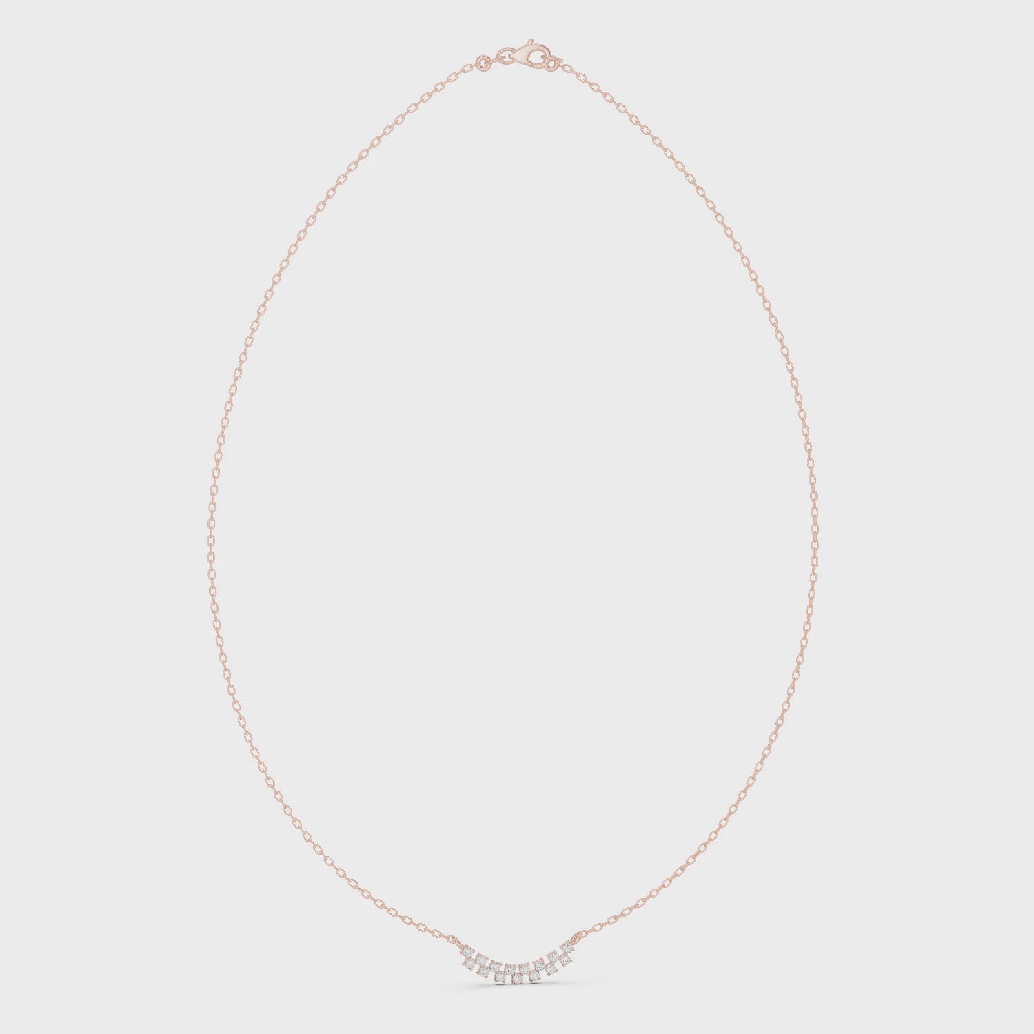 Moissanite Arc Necklace, 925 Sterling Silver, Dainty Graduated Pendant