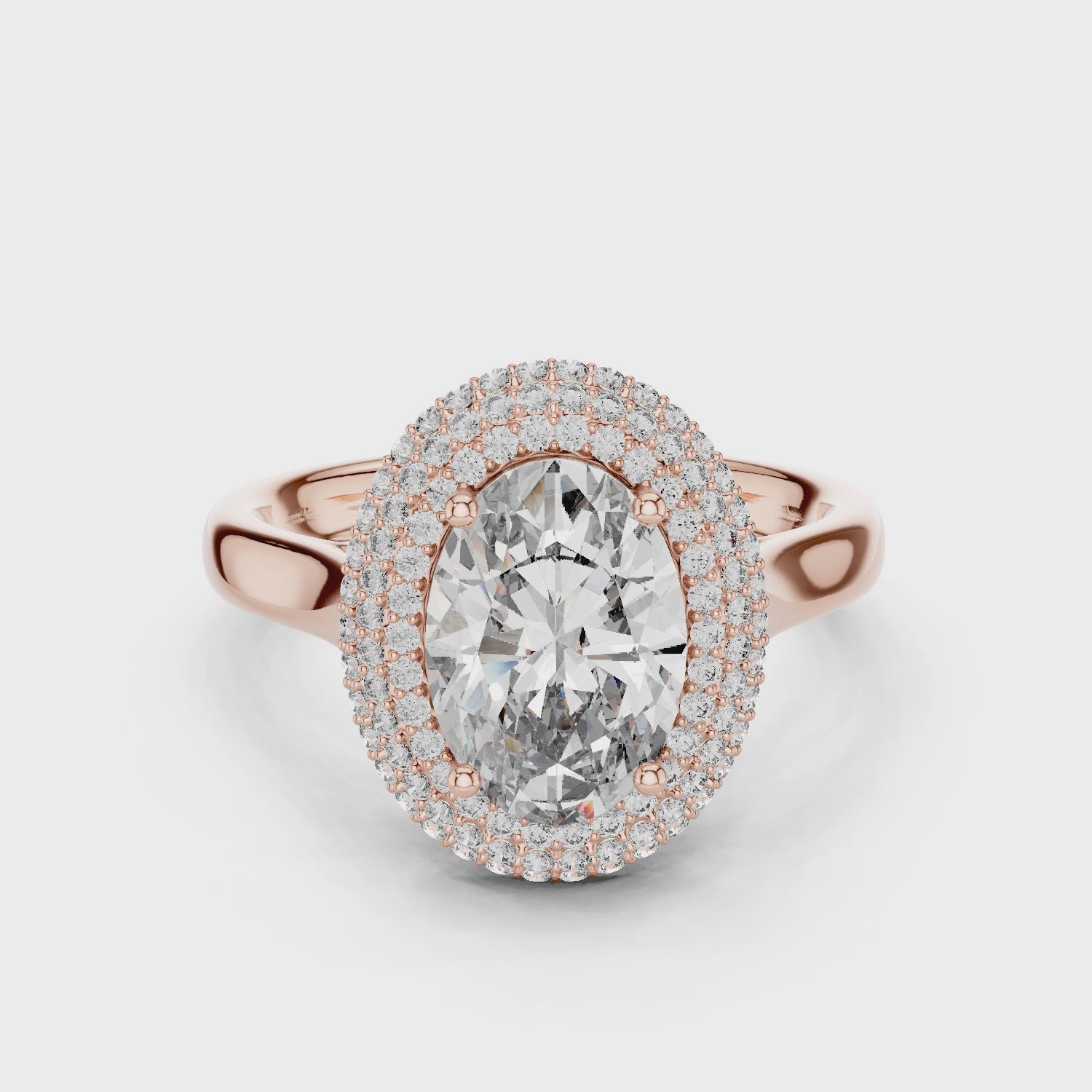 Vintage Oval Cut Moissanite Ring in 925 Sterling Silver, Double Halo Wedding Ring, Statement Promise Ring for Women, Birthday Gift for Wife