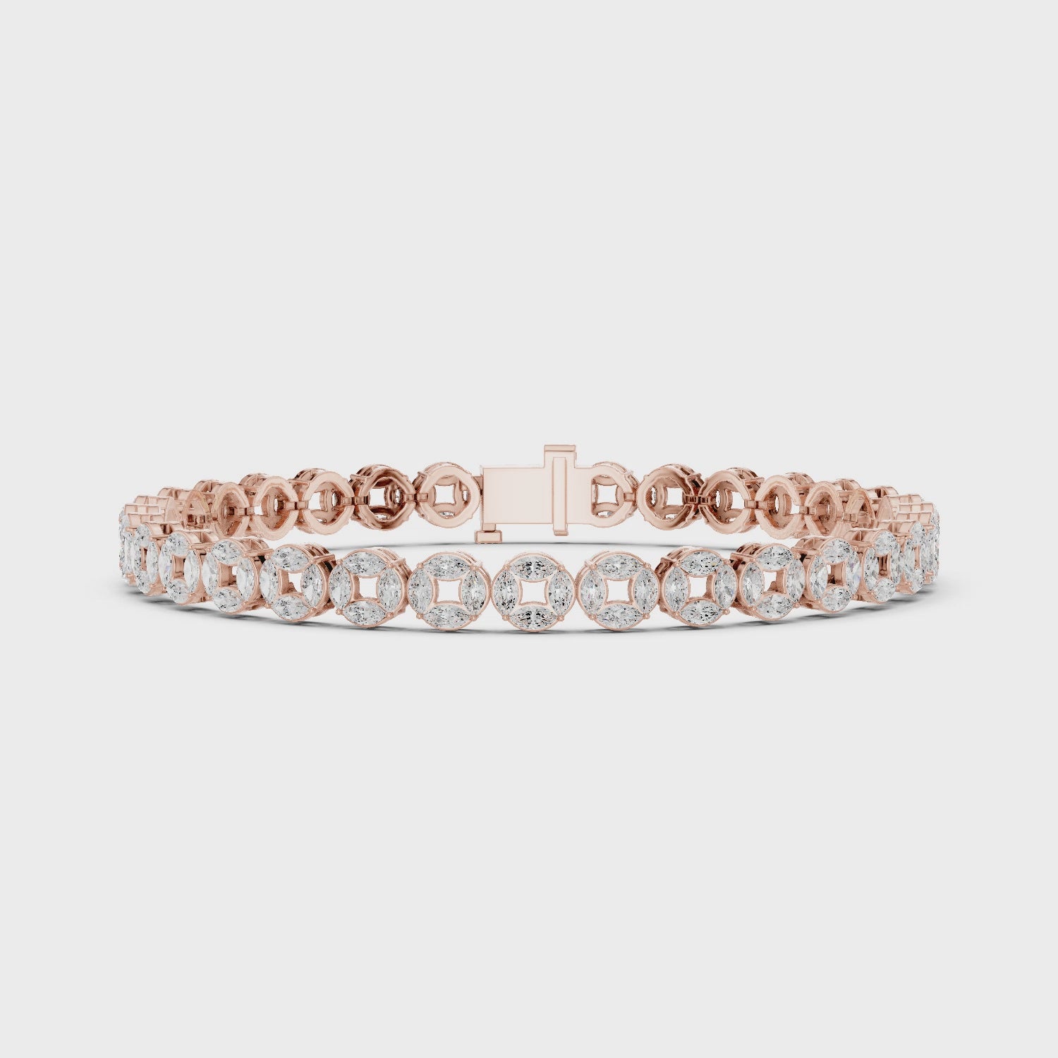 Handmade Moissanite Bracelet for men, 925 Sterling Silver Tennis Marquise Cut Bracelet
