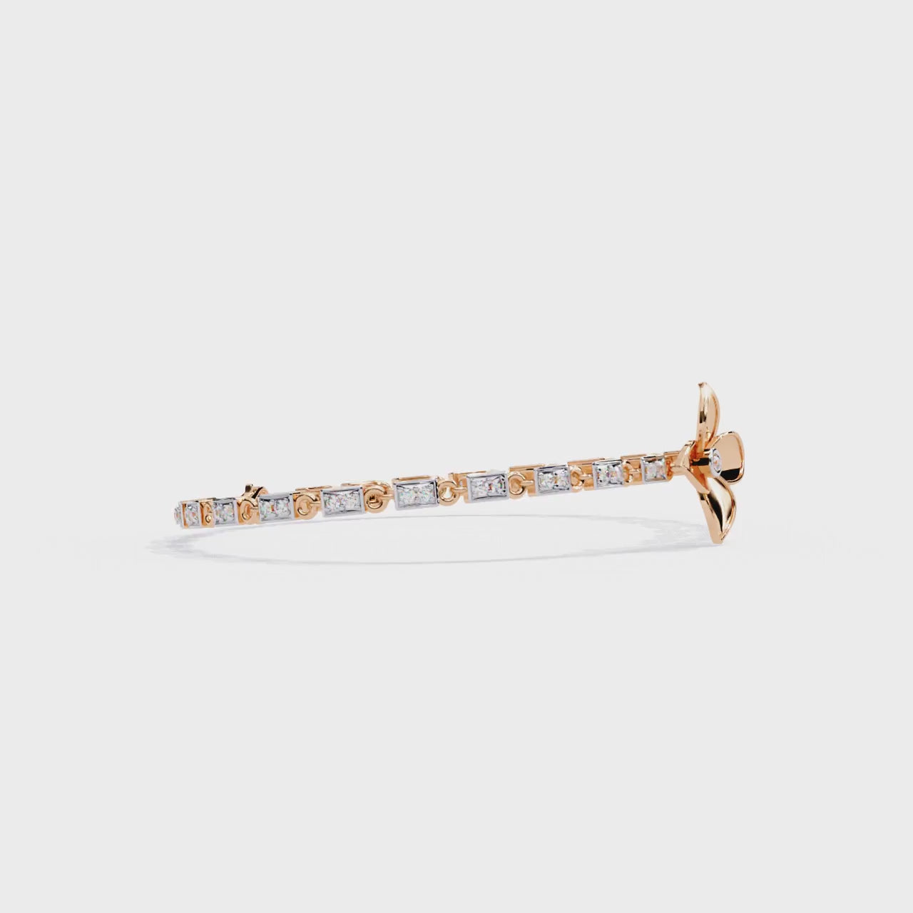 Handmade Moissanite Flower Bracelet, 925 Sterling Silver, Bridal Jewelry