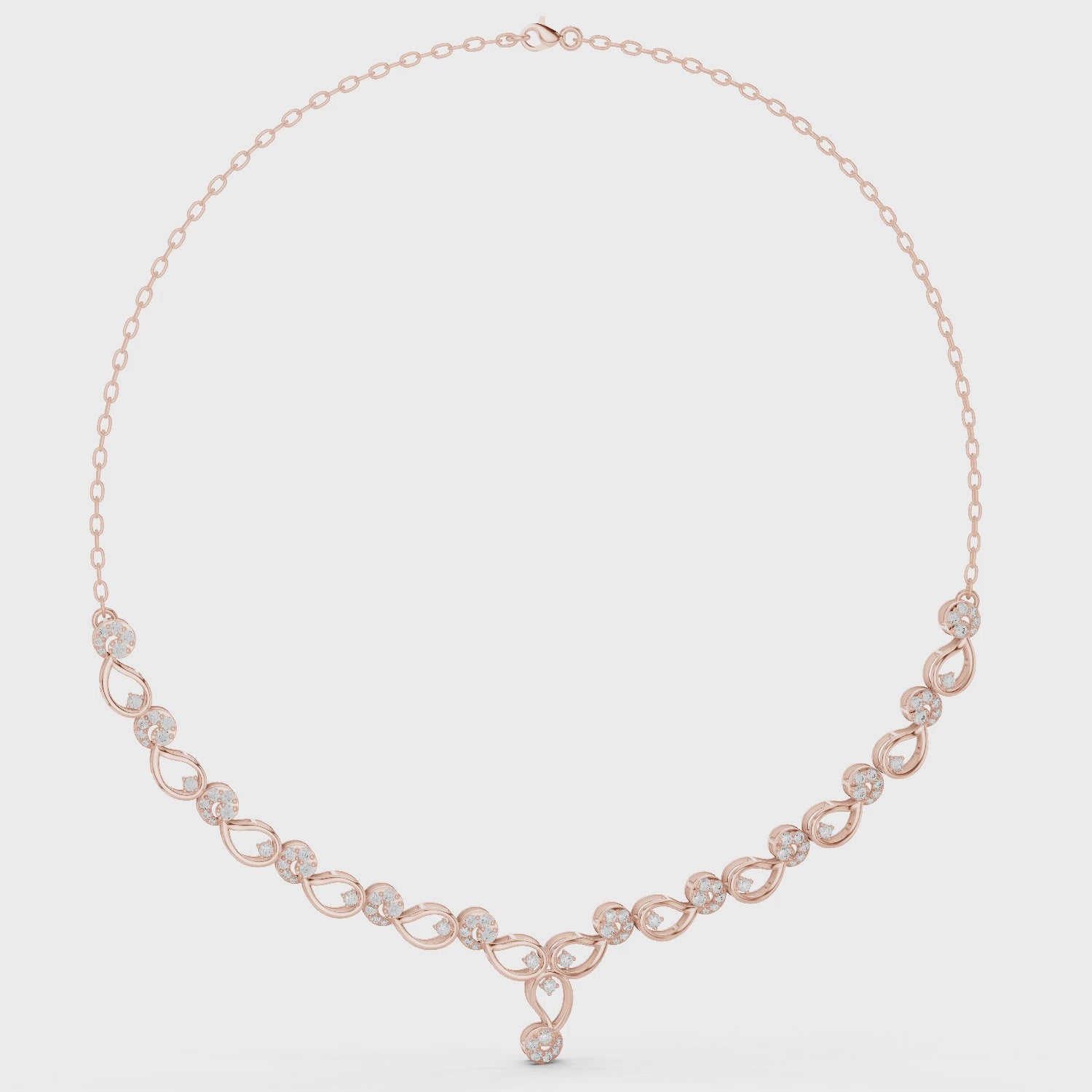 Sterling Silver Moissanite Infinity Necklace, Minimalist Bridal Layering Jewelry