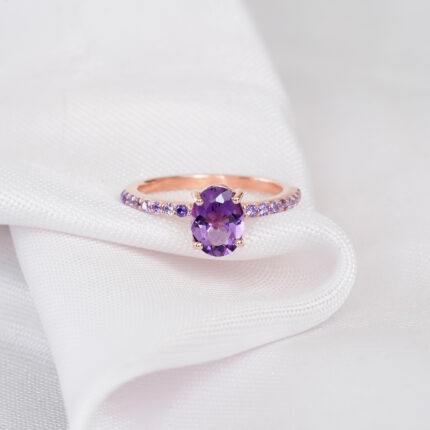 Oval Amethyst Ring for Women