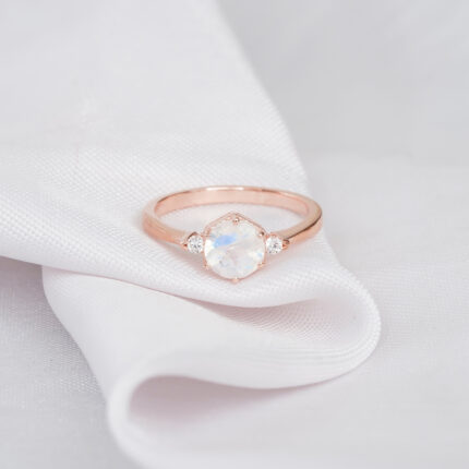 Round Moonstone Ring for Women