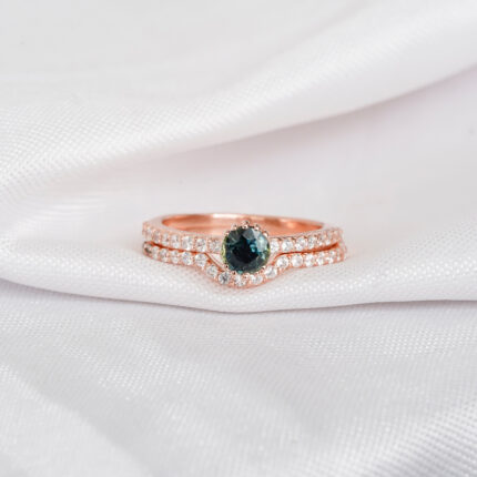 Alexandrite Engagement Ring Set For Women