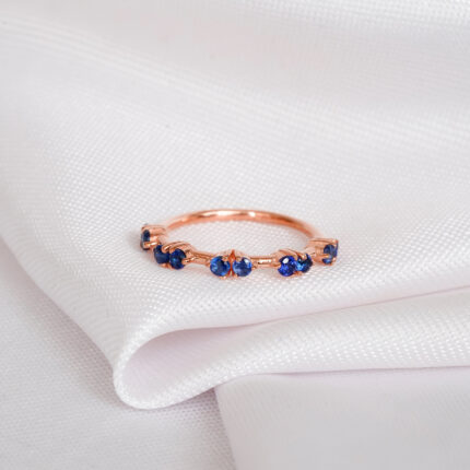 Blue Sapphire Wedding Band For Women