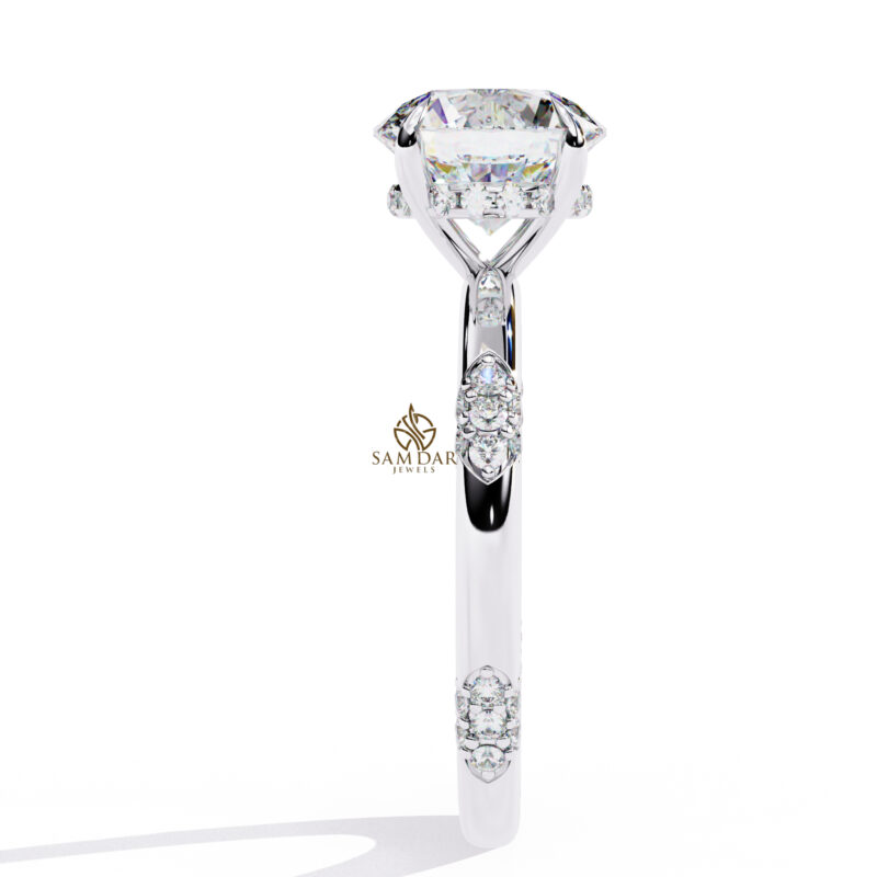 Round Moissanite Engagement Ring For Women - Image 8