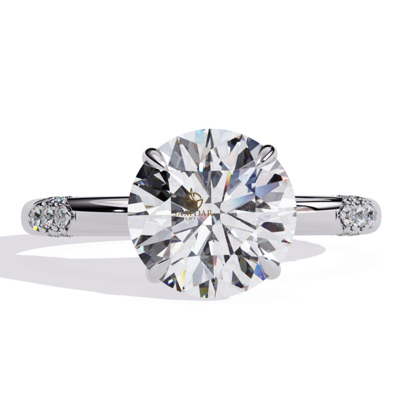 Round Moissanite Engagement Ring For Women - Image 4