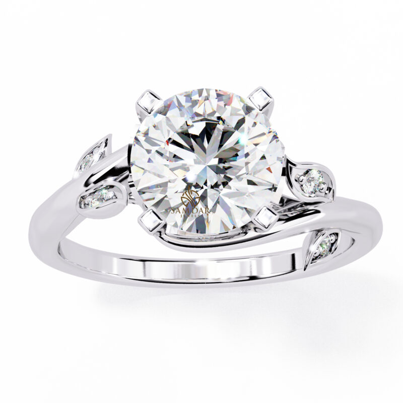 Round Moissanite Engagement Ring For Women - Image 3