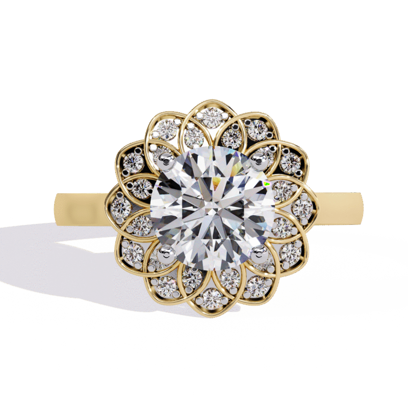 Round Moissanite Engagement Ring For Women - Image 3