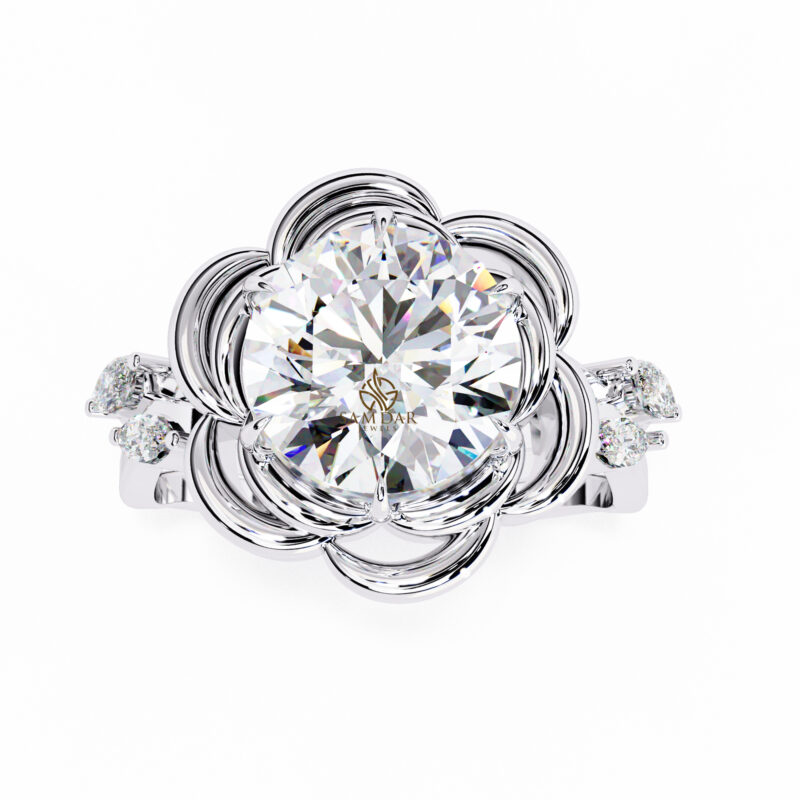 Round Moissanite Engagement Ring For Women - Image 7