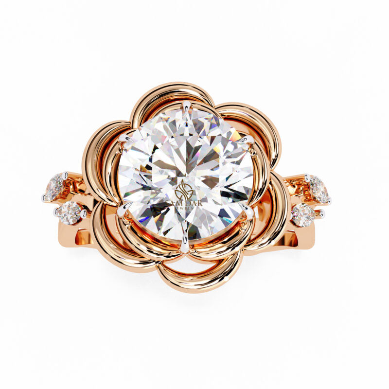 Round Moissanite Engagement Ring For Women - Image 8