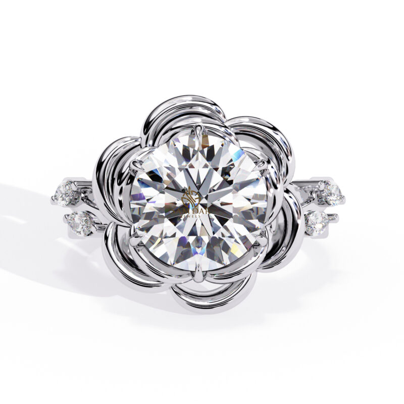 Round Moissanite Engagement Ring For Women - Image 3