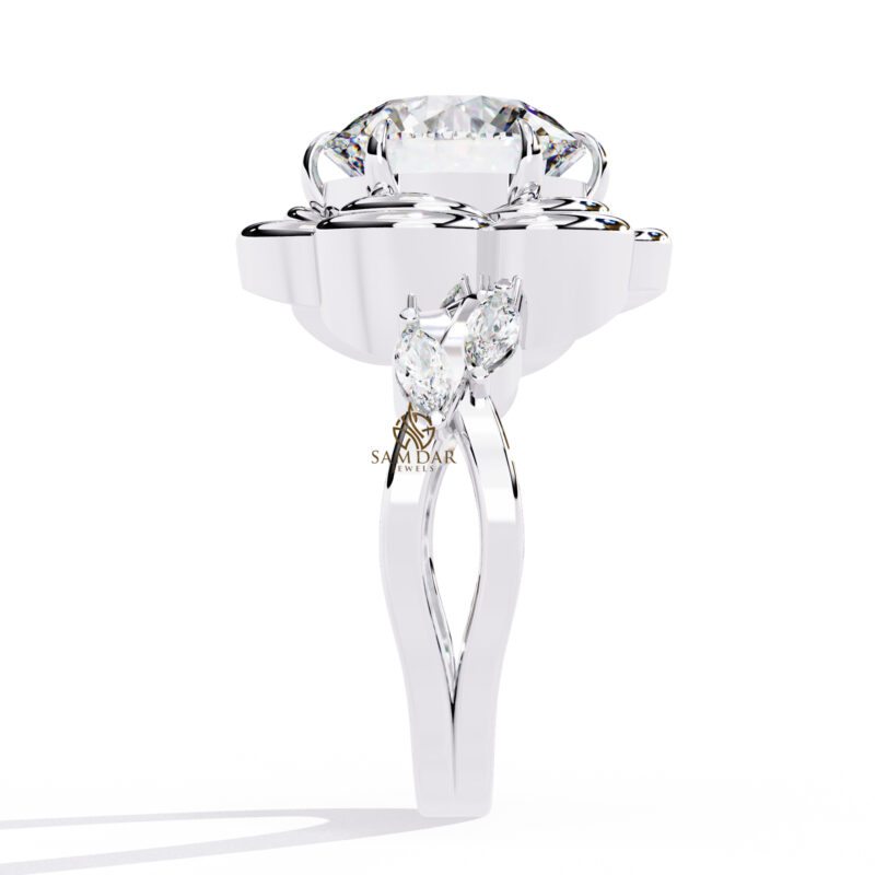 Round Moissanite Engagement Ring For Women - Image 4