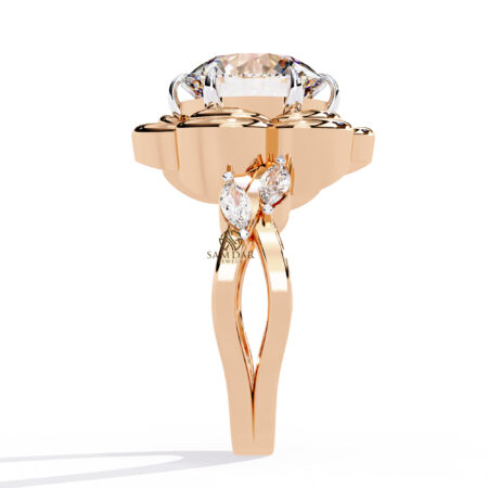 Round Moissanite Engagement Ring For Women