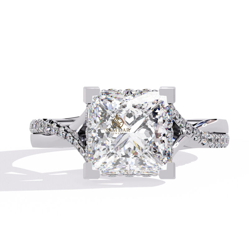 Princess Moissanite Engagement Ring For Women - Image 2