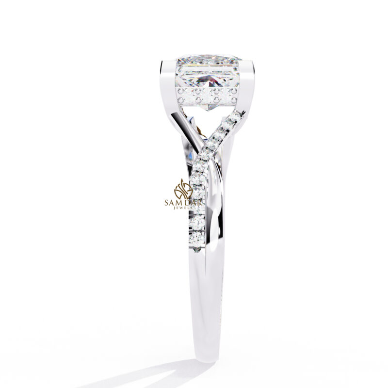 Princess Moissanite Engagement Ring For Women - Image 8