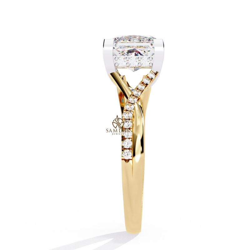 Princess Moissanite Engagement Ring For Women - Image 10
