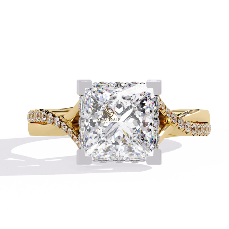 Princess Moissanite Engagement Ring For Women - Image 3