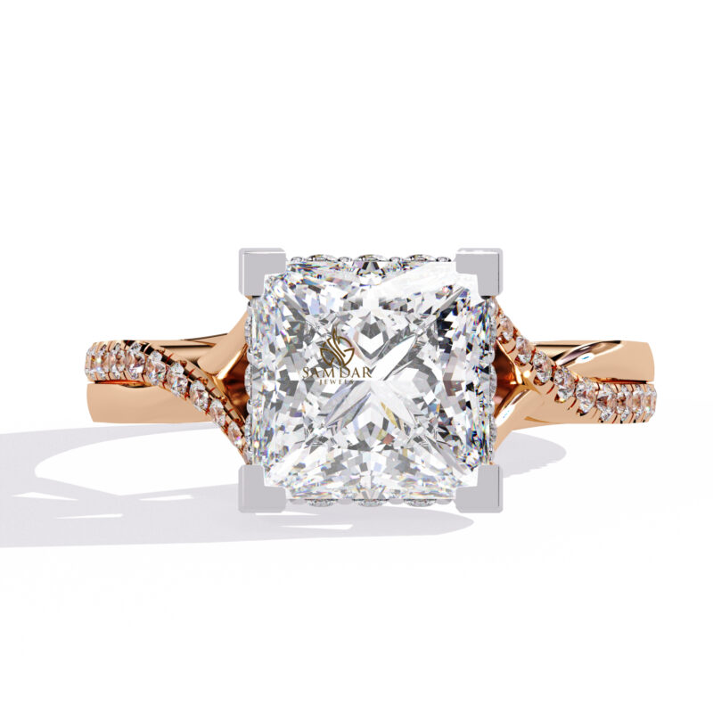 Princess Moissanite Engagement Ring For Women - Image 4