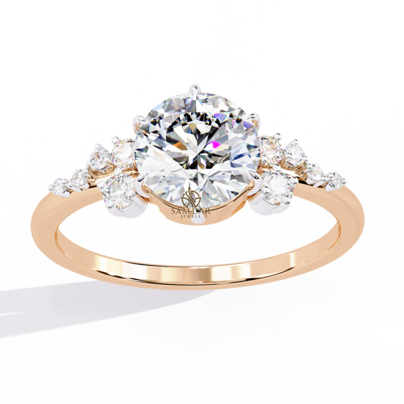 Round Moissanite Engagement Ring For Women