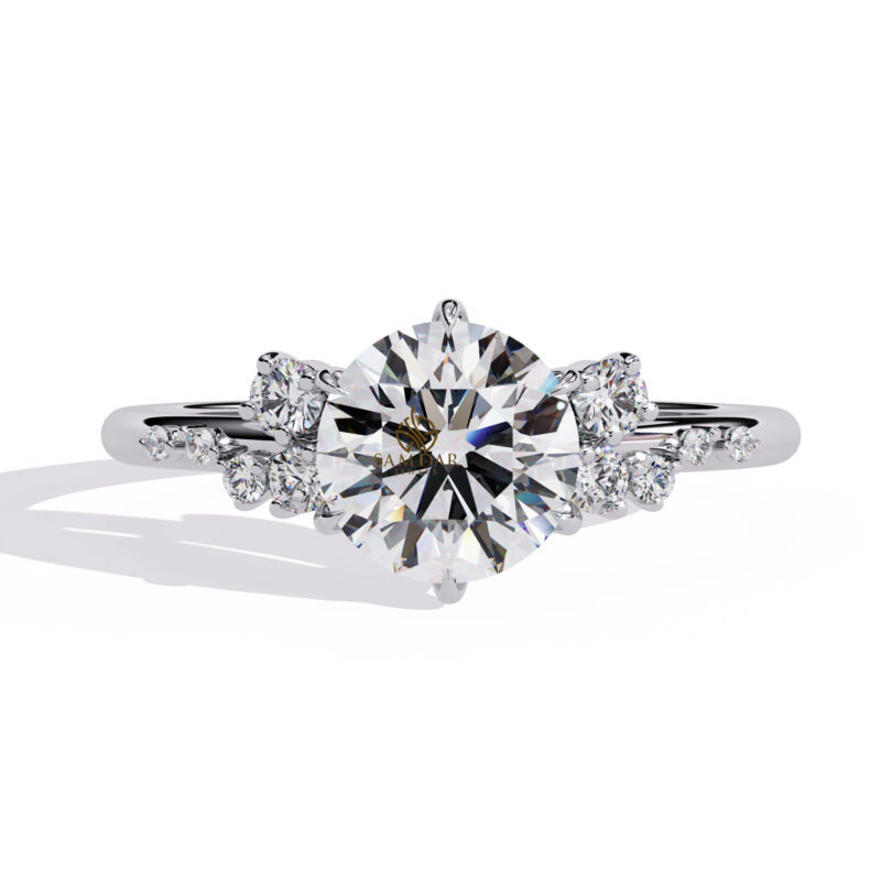 Round Moissanite Engagement Ring For Women - Image 3