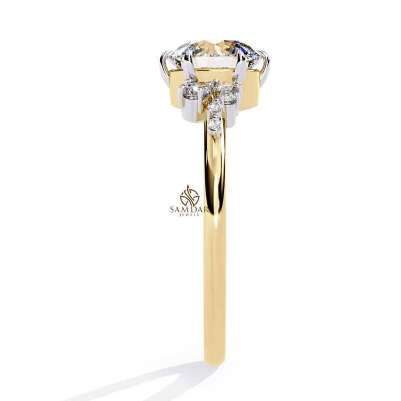 Round Moissanite Engagement Ring For Women - Image 5