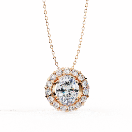 Oval Moissanite Pendant Necklace For Women