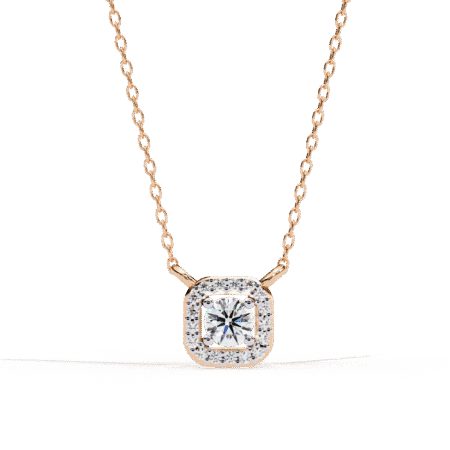 Round Moissanite Pendant Necklace For Women