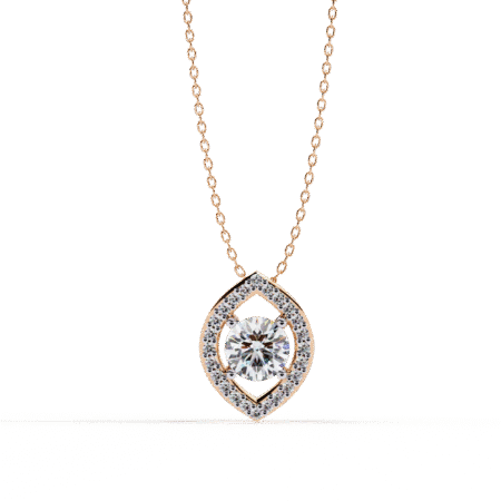 Round Moissanite Pendant Necklace For Women