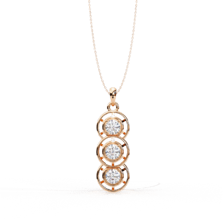 Round Moissanite Pendant Necklace For Women
