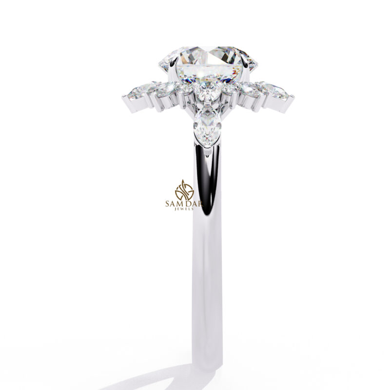 Round Moissanite Engagement Ring For Women - Image 8