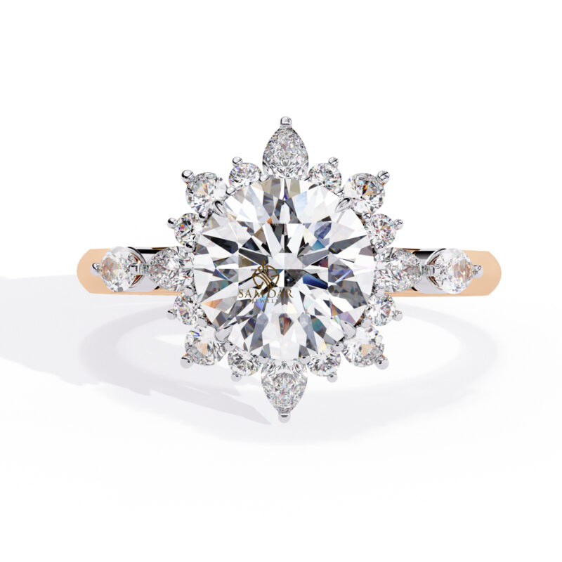 Round Moissanite Engagement Ring For Women