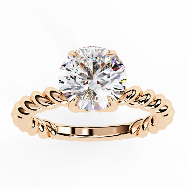 Round Moissanite Engagement Ring For Women