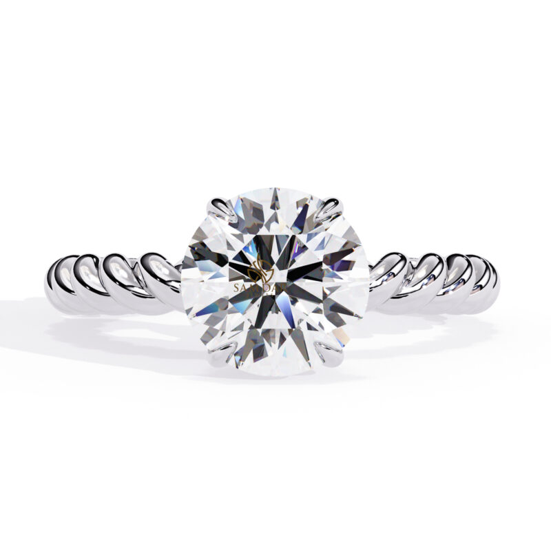 Round Moissanite Engagement Ring For Women - Image 4