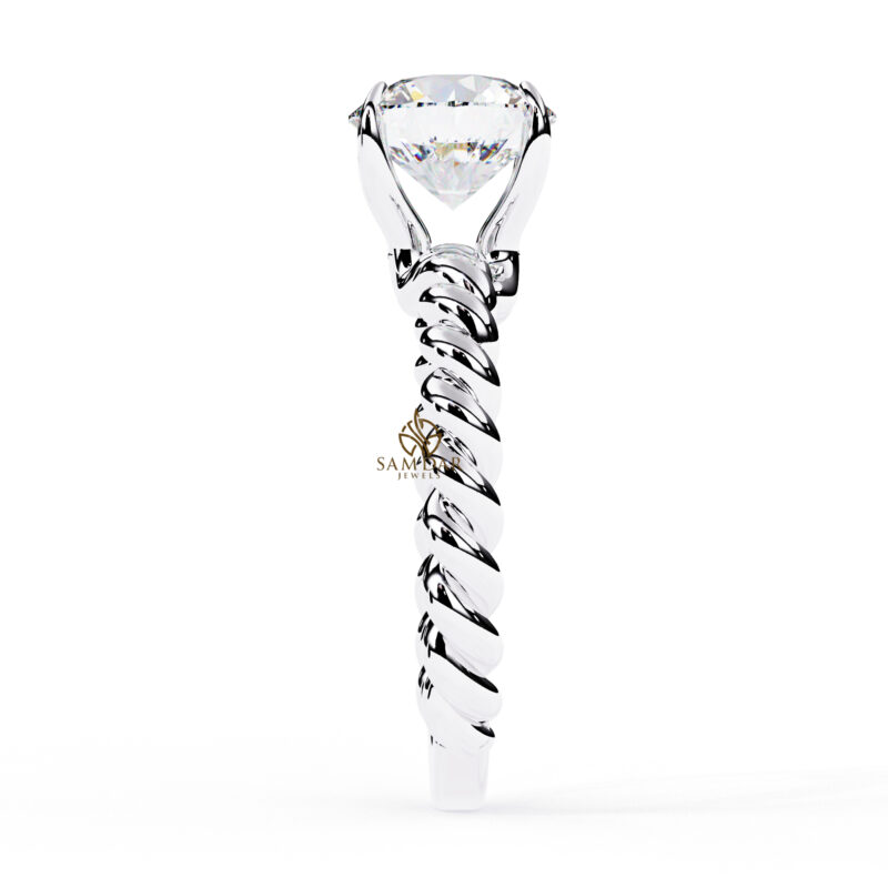 Round Moissanite Engagement Ring For Women - Image 5