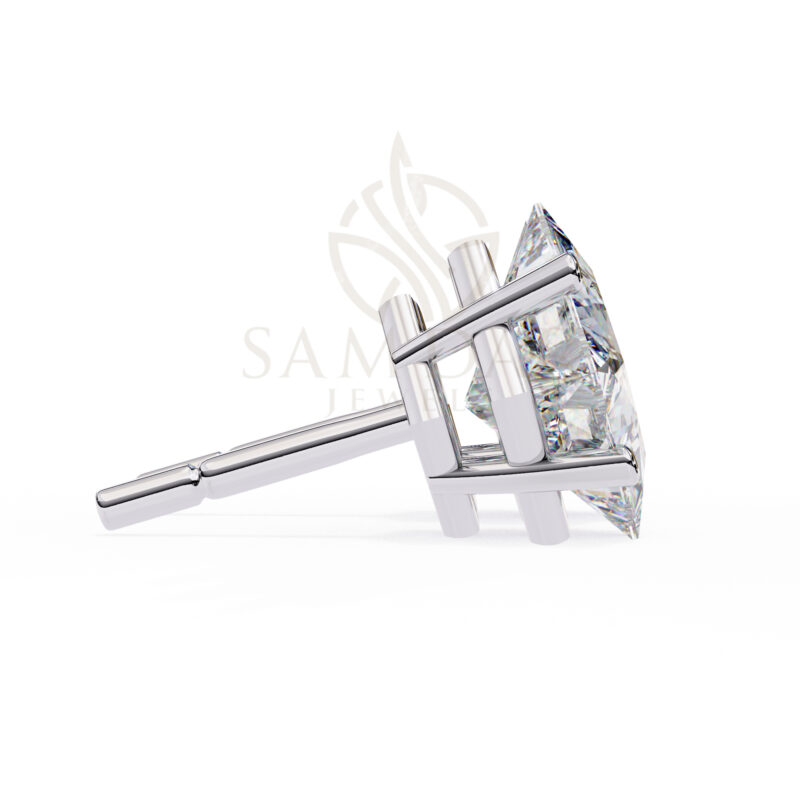 Princess Cut Moissanite Stud Earrings For Women - Image 7