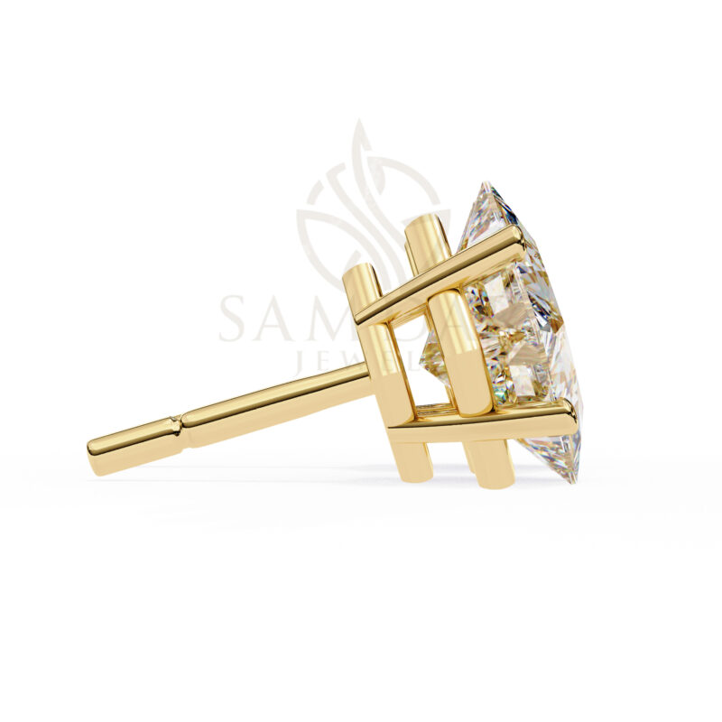 Princess Cut Moissanite Stud Earrings For Women - Image 6