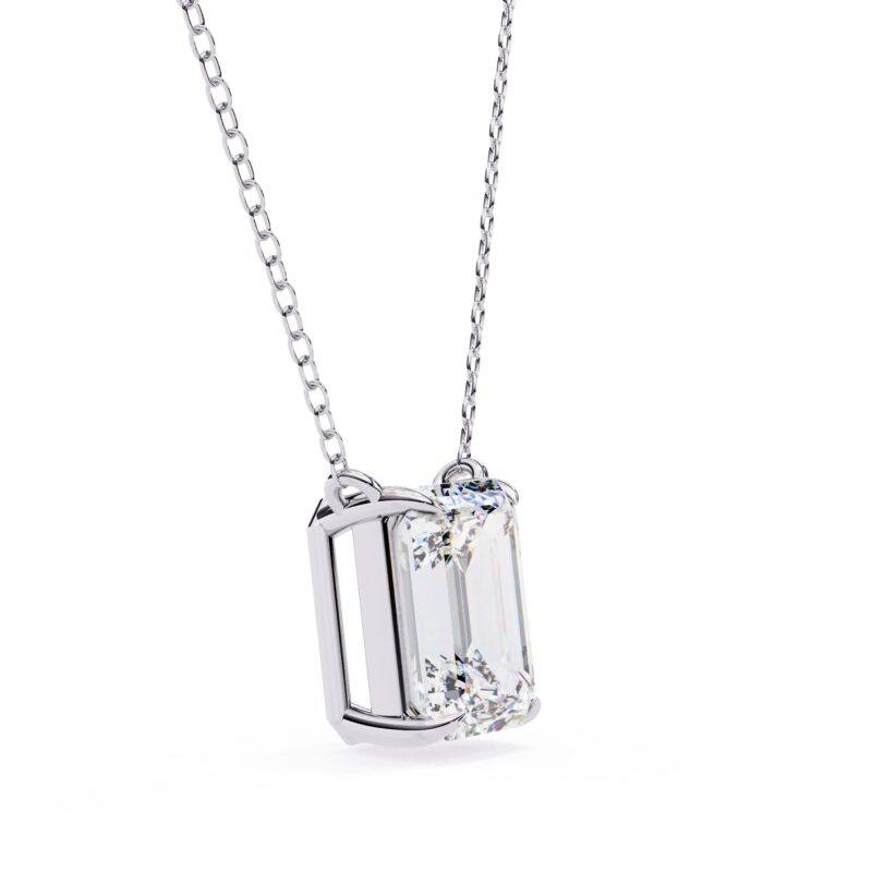 Emerald Moissanite Pendant Necklace For Women - Image 8