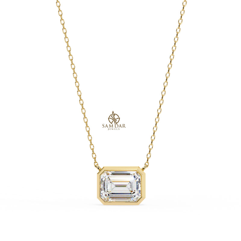 Emerald Moissanite Pendant Necklace For Women