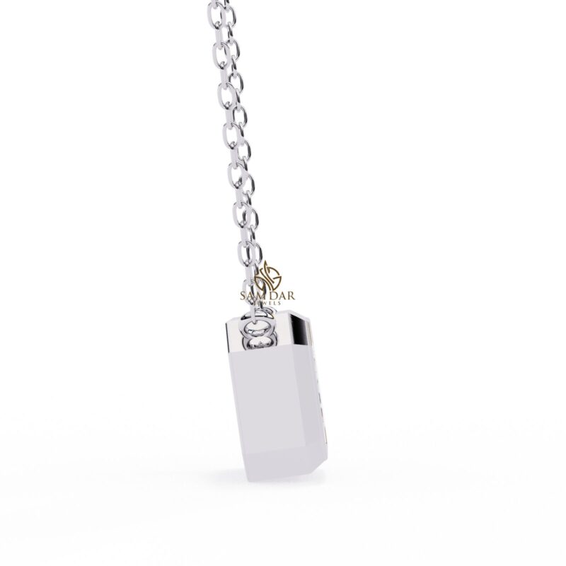 Emerald Cut Moissanite Pendant Necklace For Women - Image 7