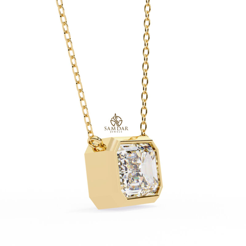 Emerald Moissanite Pendant Necklace For Women - Image 8